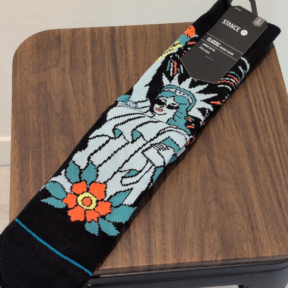Stance Black Socks with Colorful Statue Design